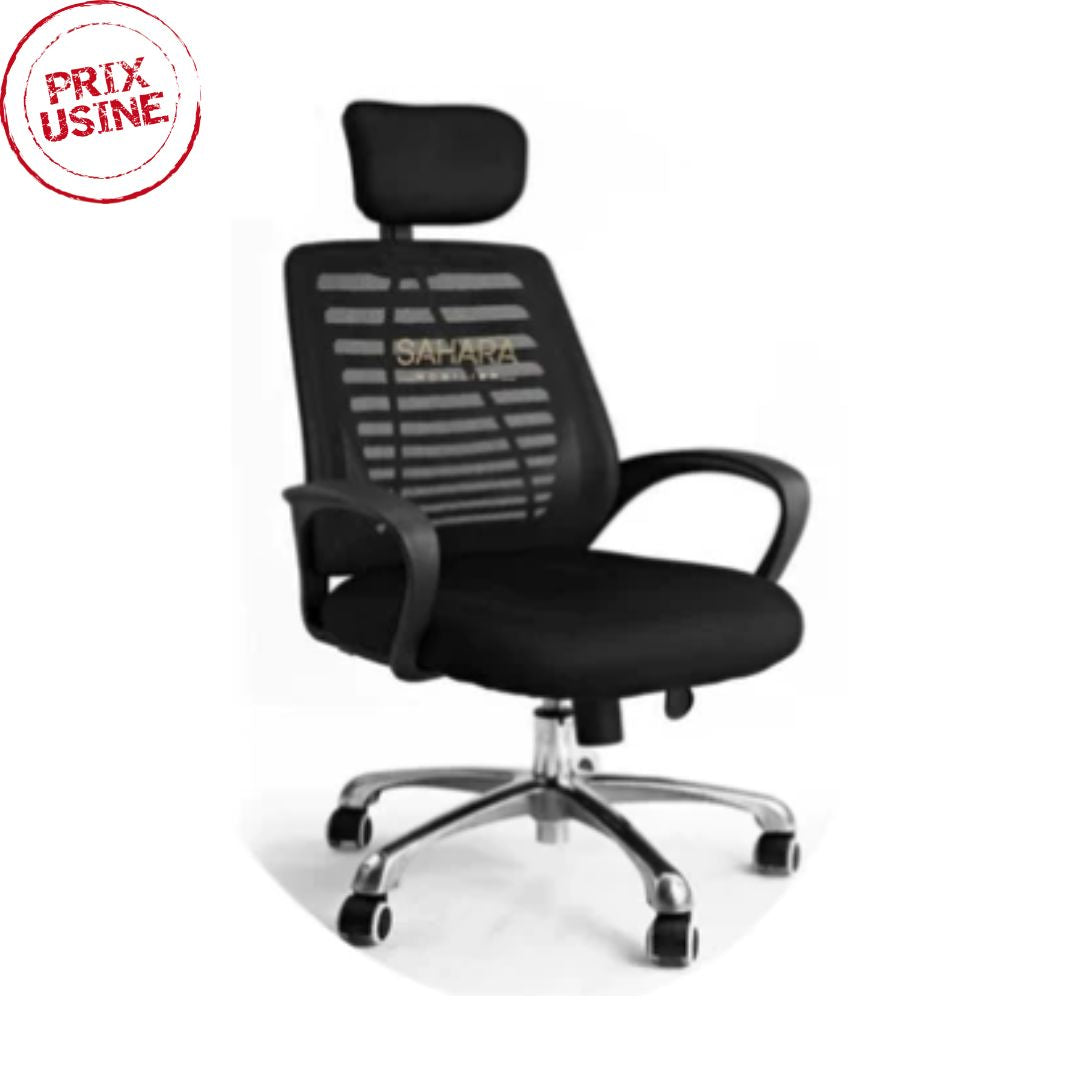 de chaise de bureau ergonomique avec un dossier en maille et des accoudoirs.